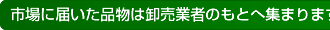 市場に届いた品物は卸売業者のもとへ集まります。
